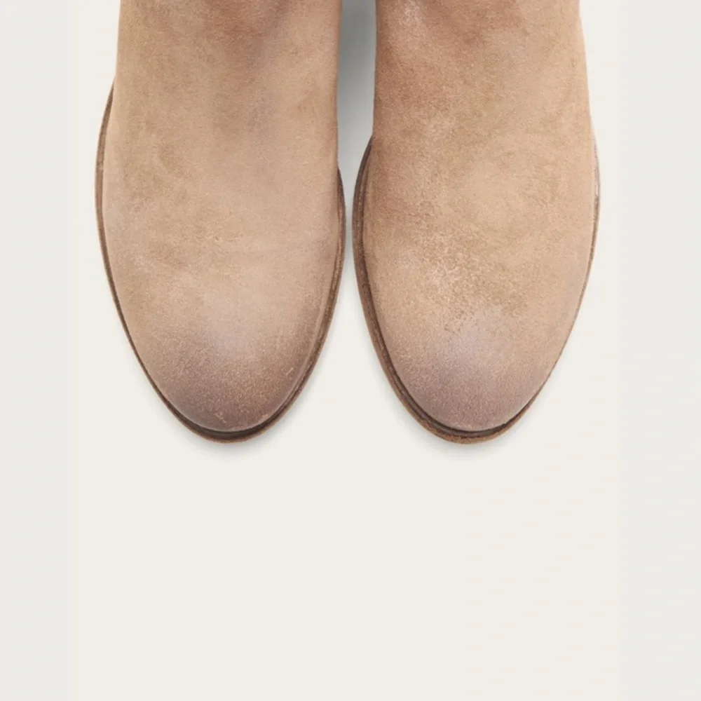 Frye Carson Piping Beige Leather Ankle Booties - Picture 4 of 12